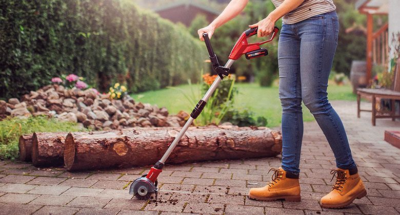 cordless grout cleaner in side perspective